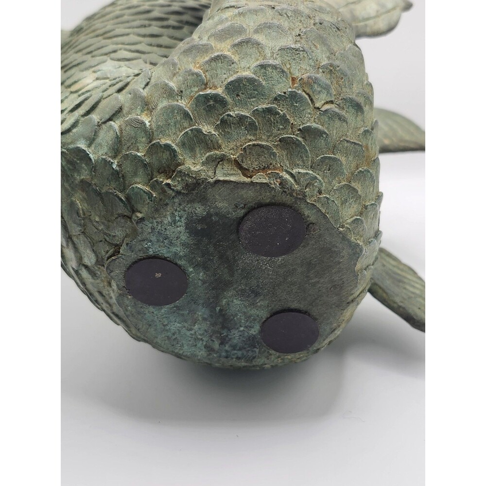 Brass Bronze Koi Fish Sculpture or Bookend 8 1/2 Inches Tall - Picture 6 of 6